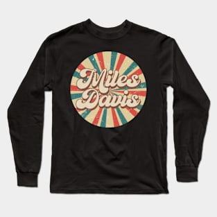 Circle Design Miles Proud Name Birthday 70s 80s 90s Davis Long Sleeve T-Shirt